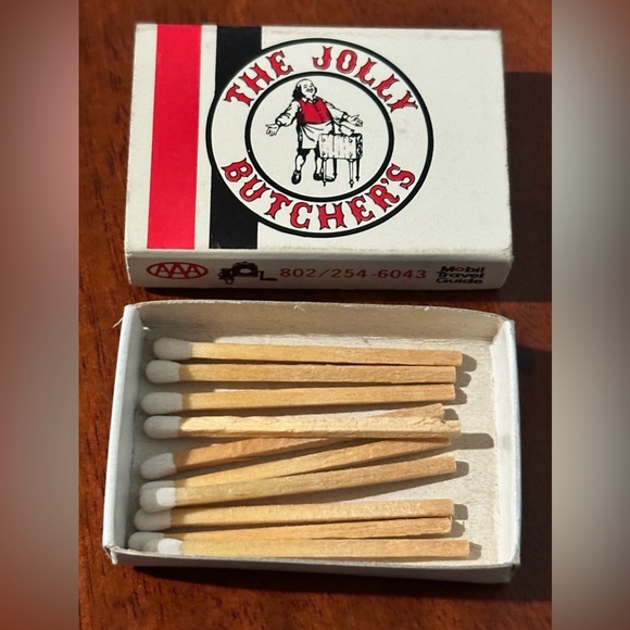 Vintage Matchbox The Jolly Butchers West Brattleboro Vermont VT Matches USED - Picture 1 of 15